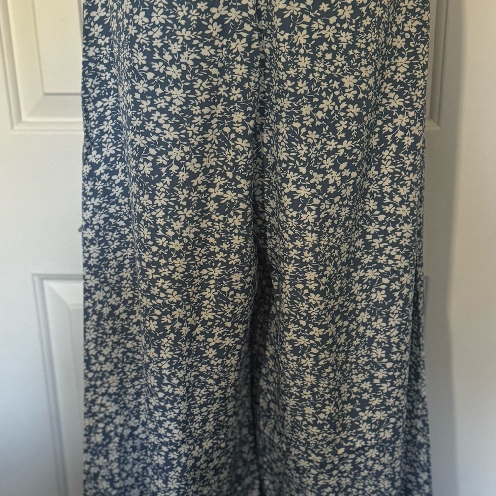 NWOT SIZE S SHEIN SMALL Floral Blue Wide-Leg Pants - Picture 6 of 7